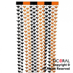 CORTINA MURCIELAGO HALLOWEEN COMBINADO NEGRO NARANJA 2MT X 1MT x 1